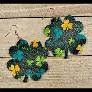 Faux Printed Leather Earrings